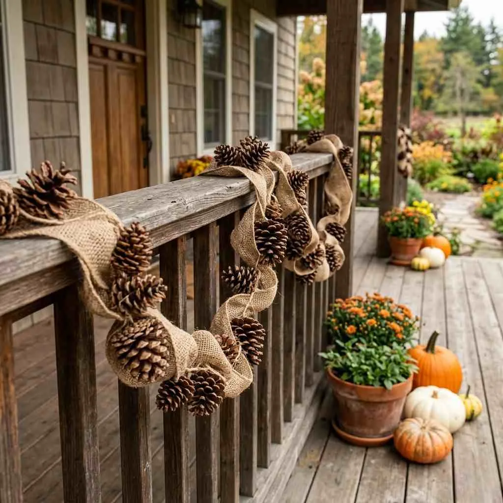Burlap and Pinecone Rustic Strand