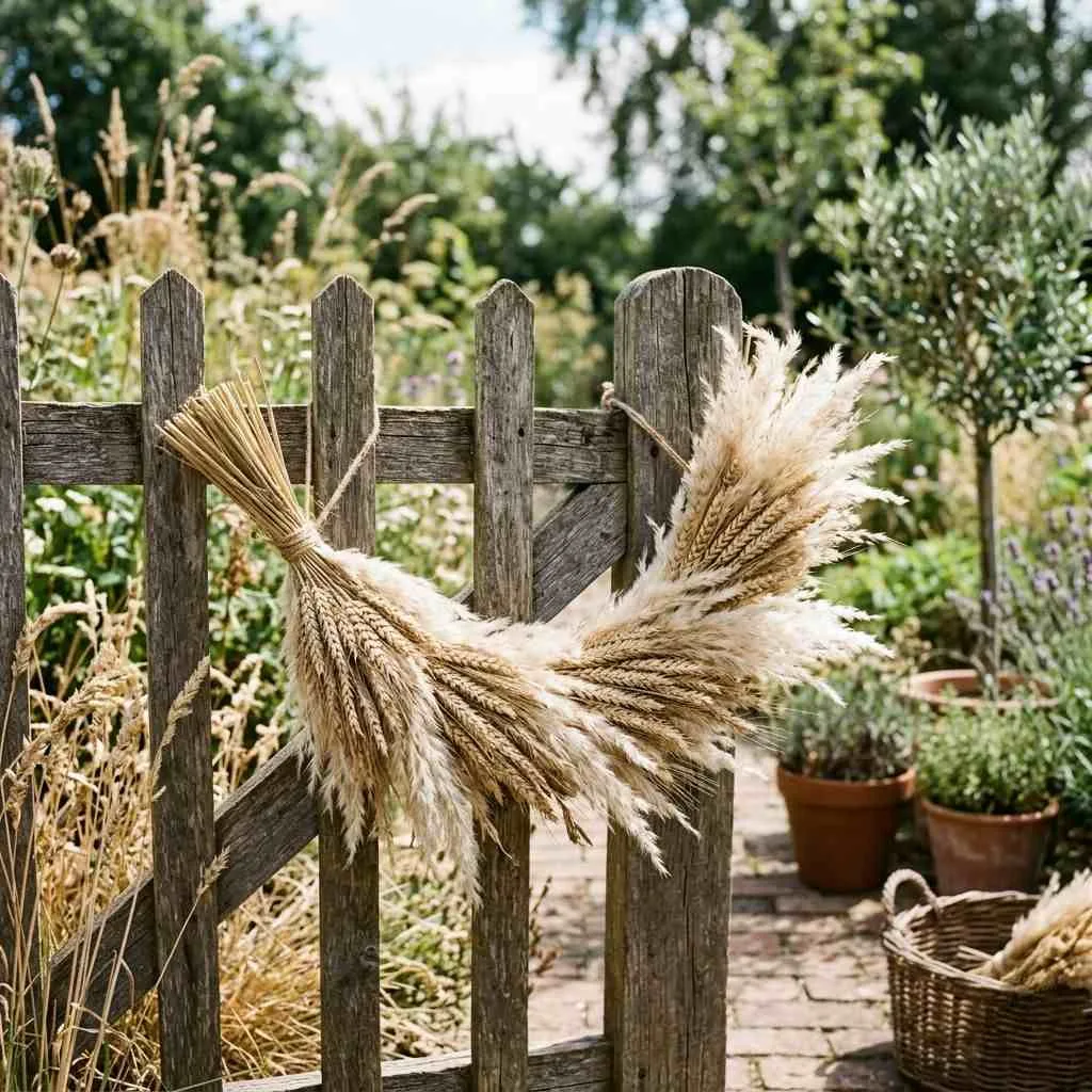 Dried Wheat and Pampas Grass Bundle