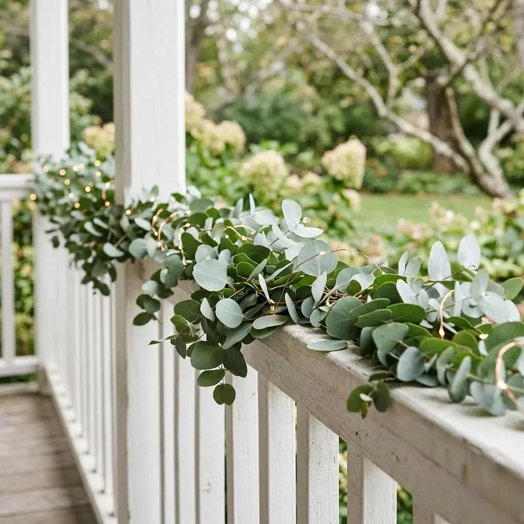Eucalyptus and Fairy Light Garland