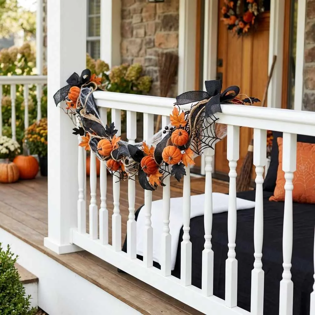 Spooky Black and Orange Halloween Garland