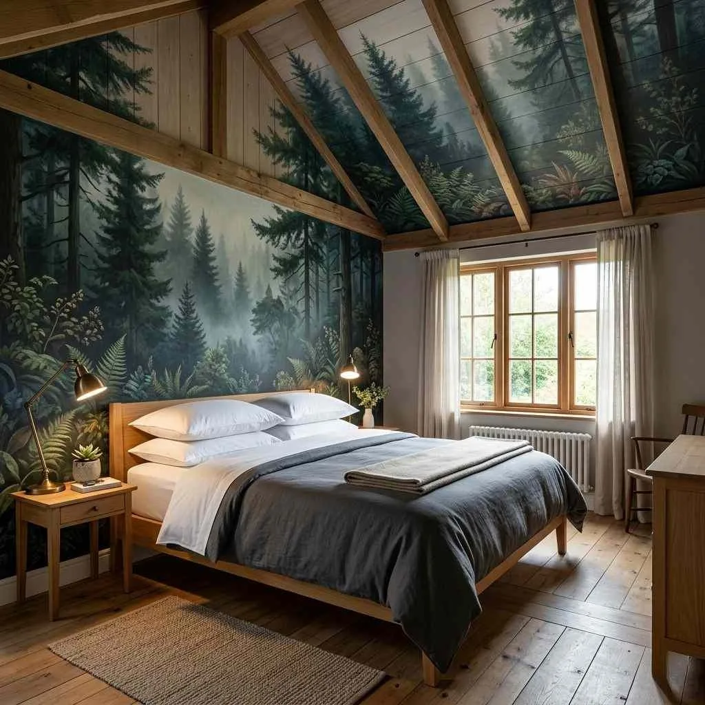 15 Loft Bedroom Ideas to Transform Your Space 8 Add a Mural or Accent Wall