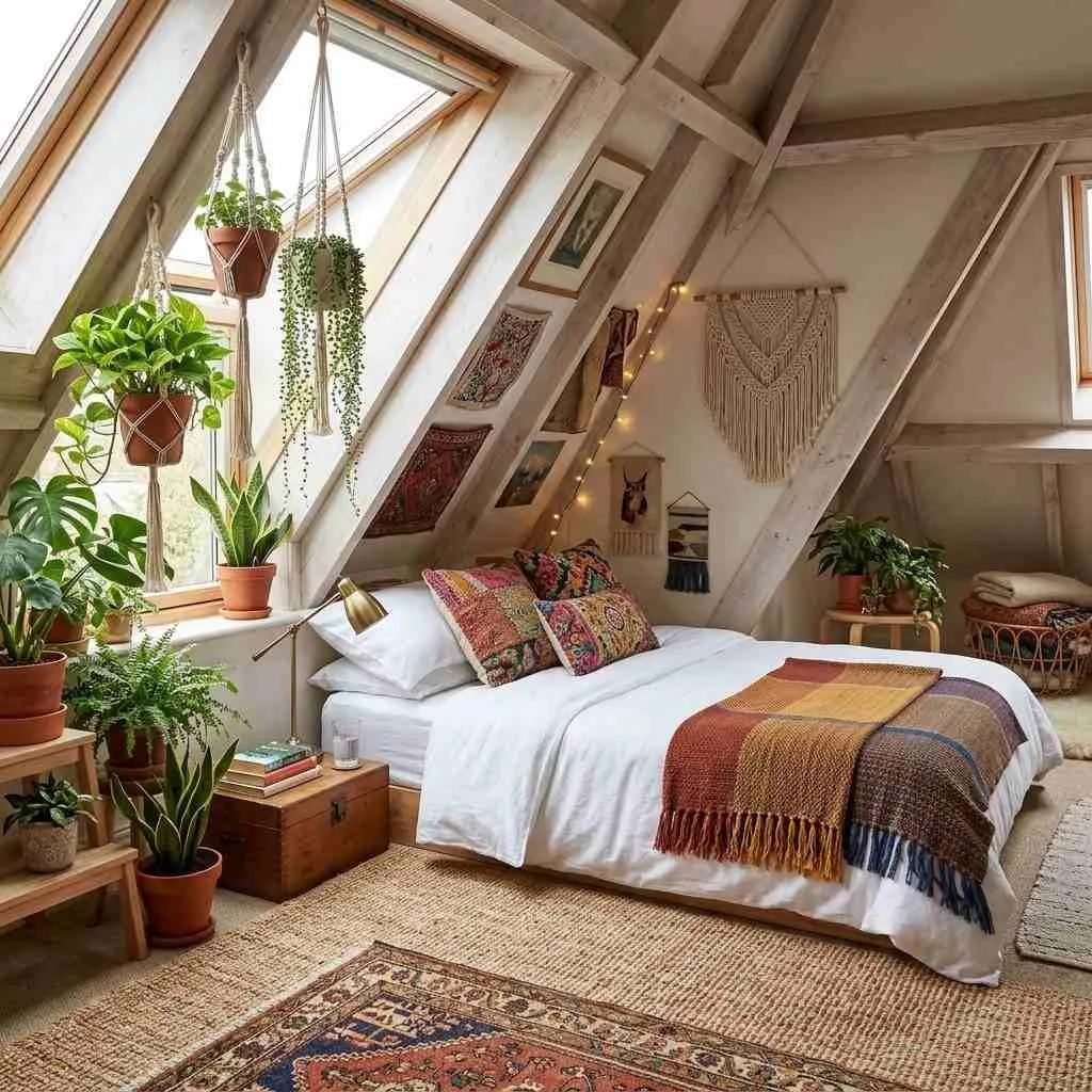 Bohemian Style With Layered Textiles and Plants