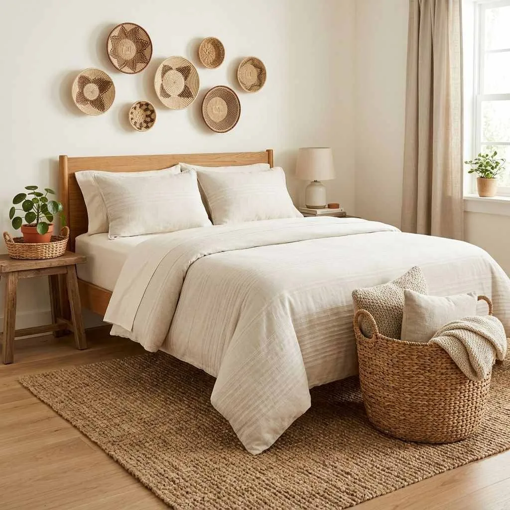 Woven Baskets and Natural Fiber Accents