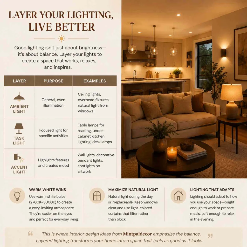 Interior Decoration Tips Mintpaldecor: Create a Home That Works for You 3 Interior Decoration Tips Mintpaldecor The structure that works The three layers you need