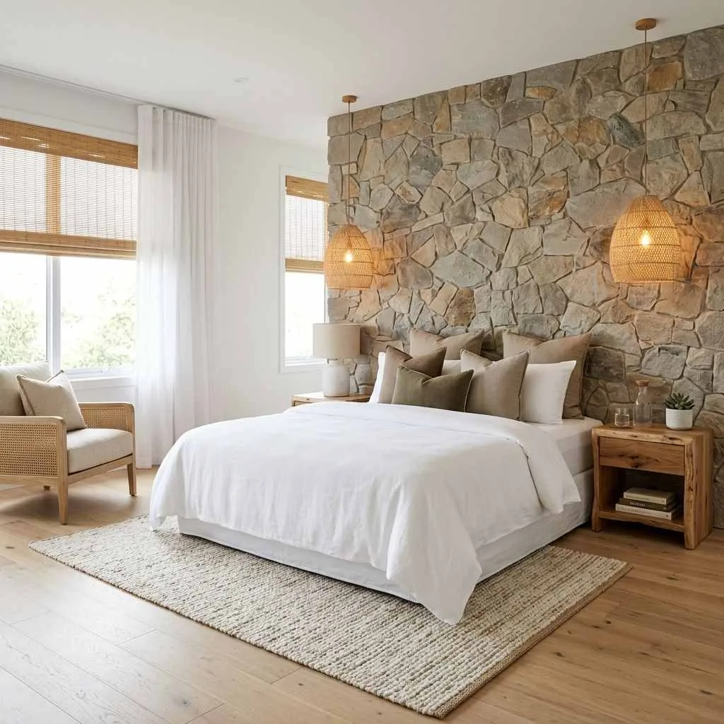 Introduce Natural Materials — Wood, Stone, and Rattan