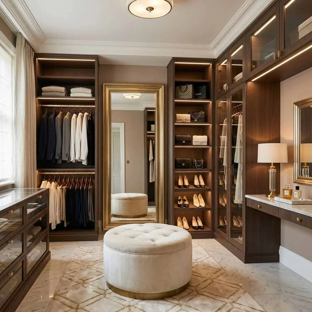 Design a Glamorous Walk-In Wardrobe or Dressing Area