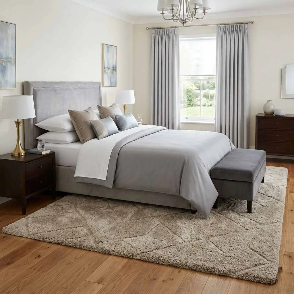 Use a Large Area Rug to Ground the Space