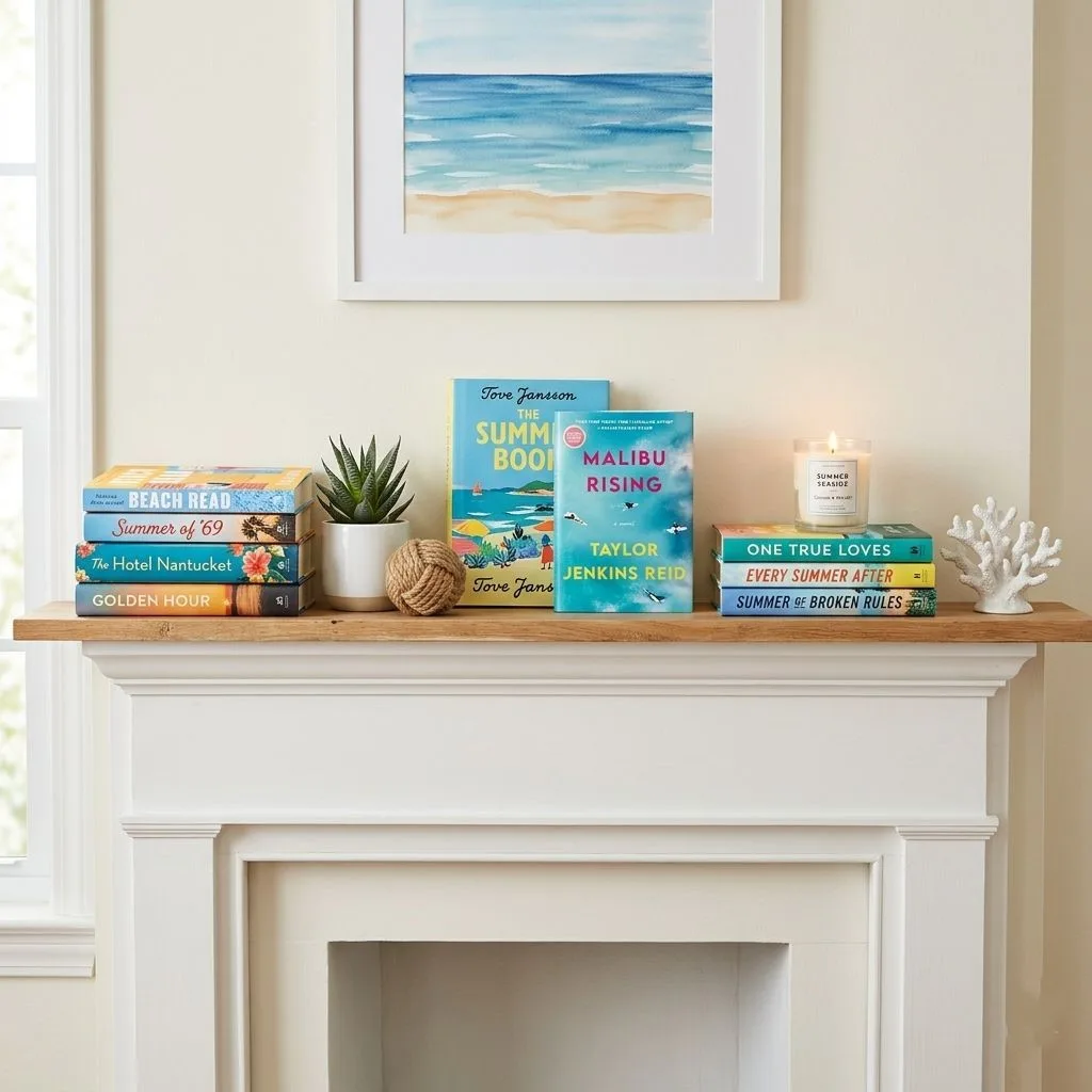 Stack and Layer Books with Summer-Themed Covers