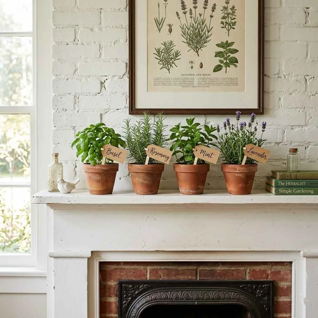 Create a Mini Herb Garden on Your Mantel