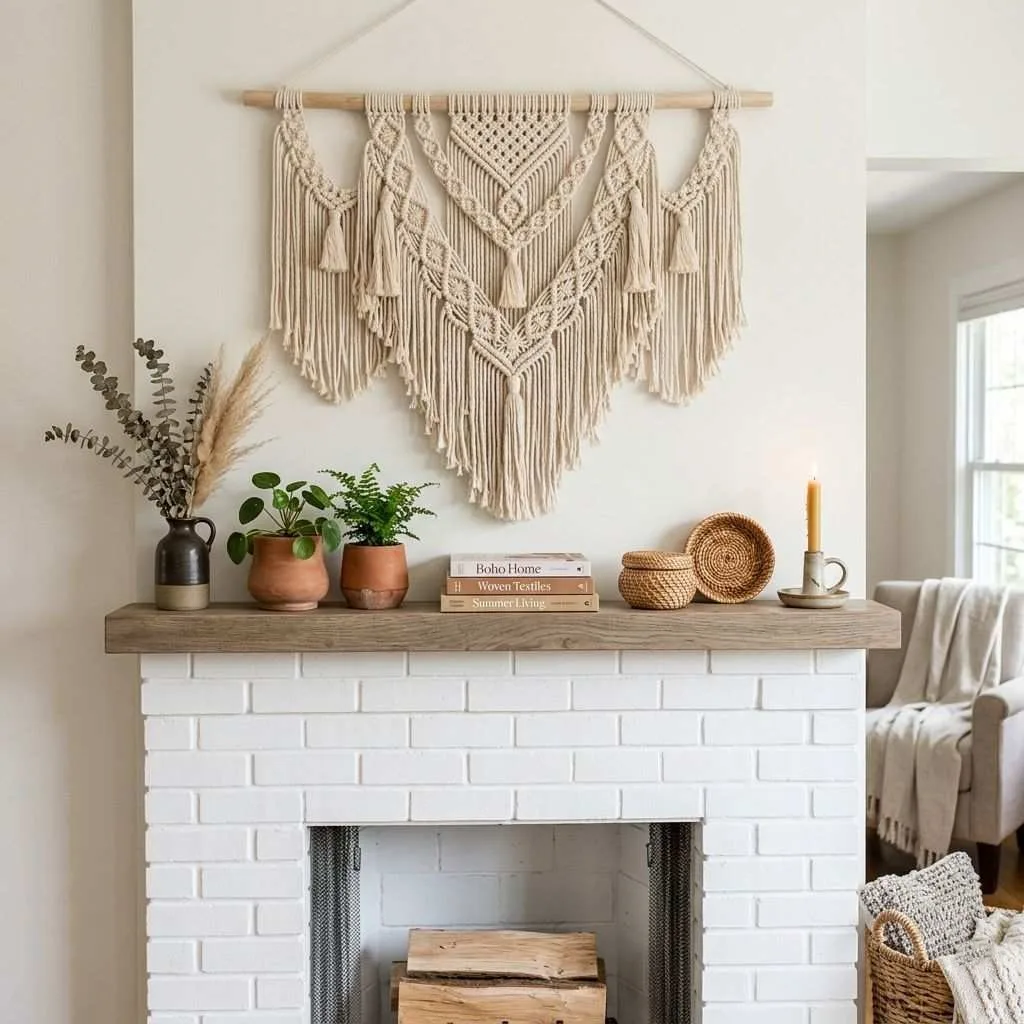 Hang a Woven Macramé or Rattan Wall Piece
