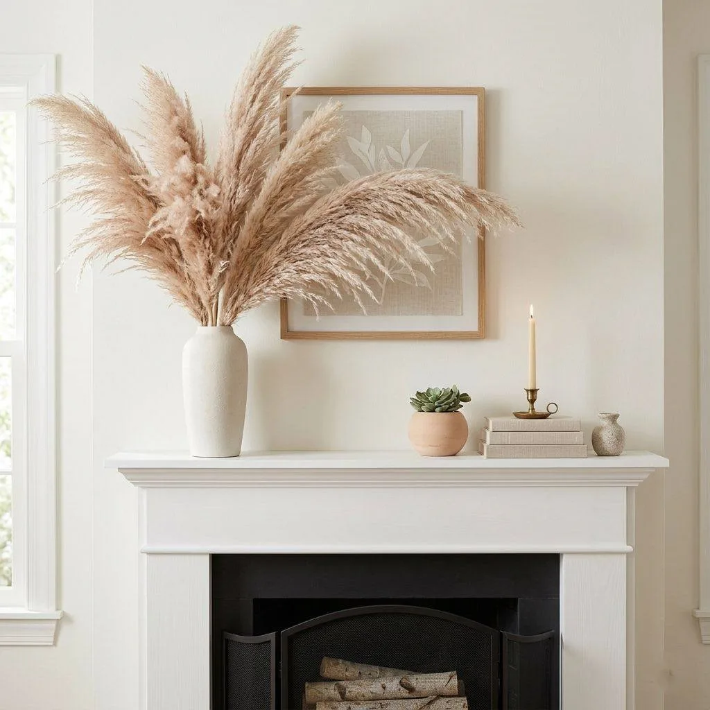 Add Height with Tall Dried or Fresh Pampas Grass