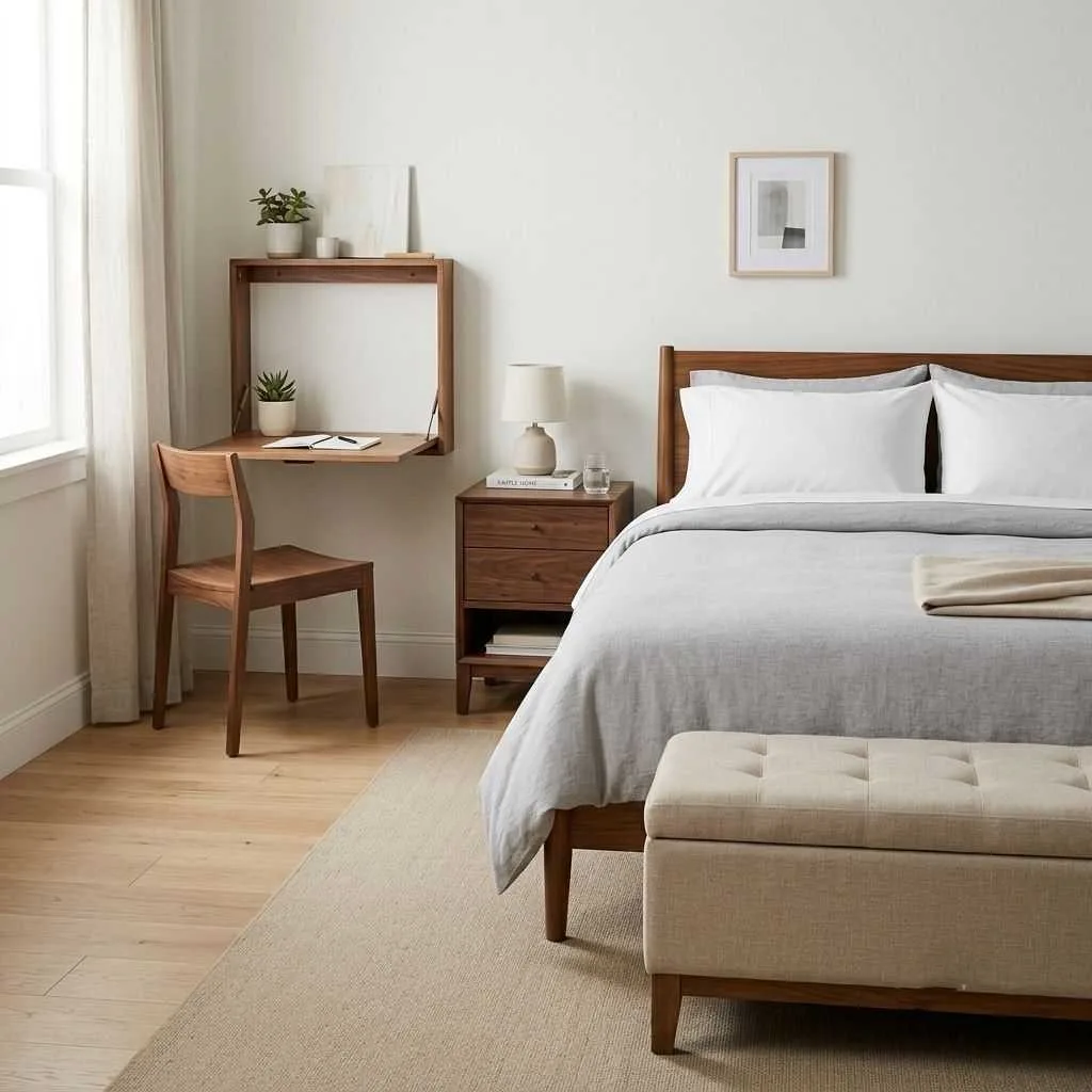 15 Minimalist Small Bedroom Ideas to Make Your Space Feel Bigger and Better 5 Opt for Multi-Functional Furniture