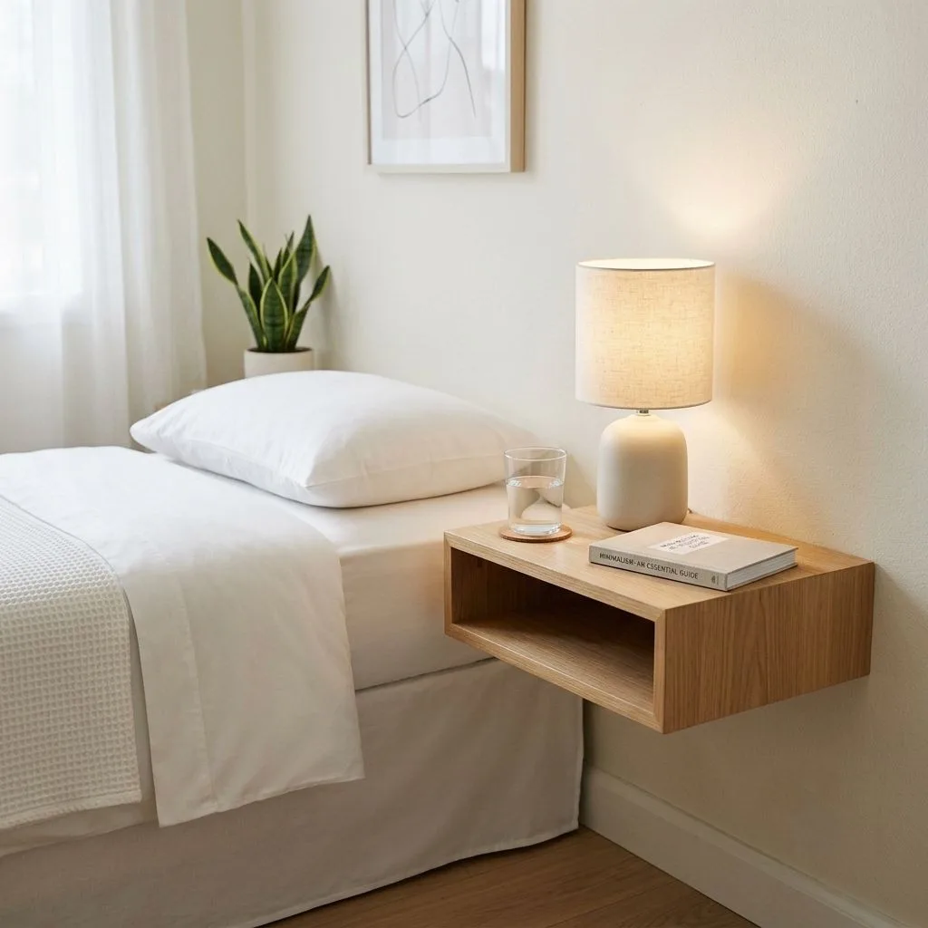 15 Minimalist Small Bedroom Ideas to Make Your Space Feel Bigger and Better 12 Keep Your Nightstand Simple and Purposeful