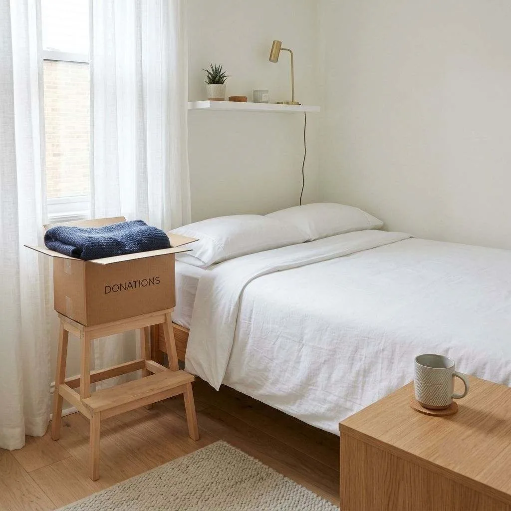 15 Minimalist Small Bedroom Ideas to Make Your Space Feel Bigger and Better 8 Declutter with a "One In, One Out" Rule