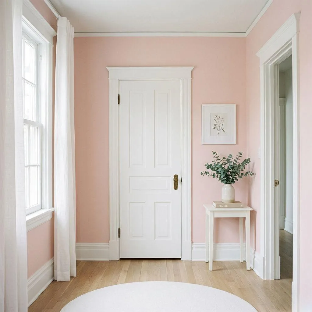 15 Pink Small Bedroom Ideas for Cozy Stylish Spaces 2 Blush Pink Walls with White Trim