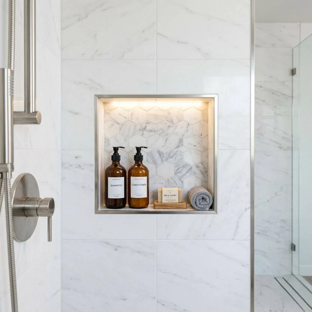 Niche Shelving in Shower Walls