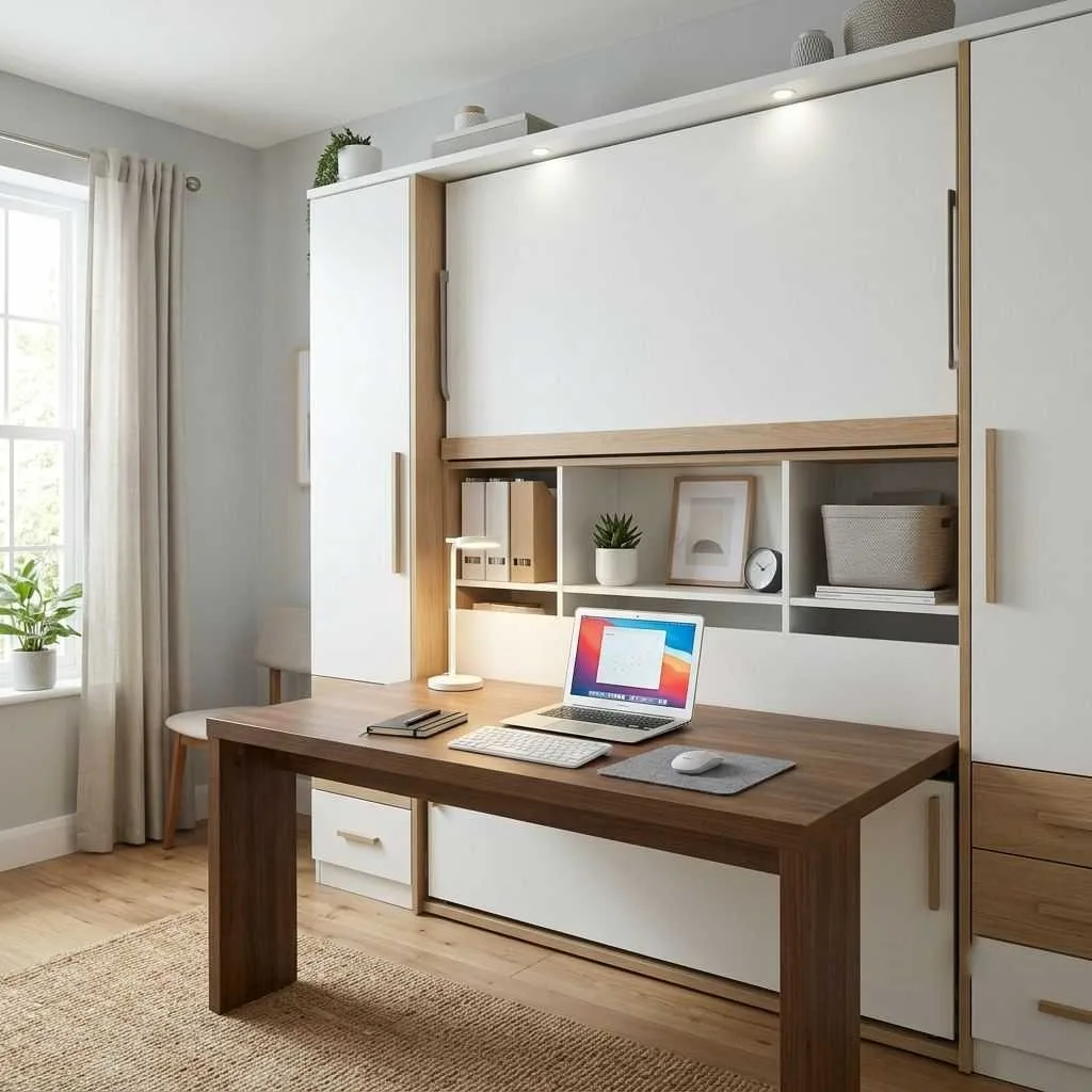 Use a Murphy Bed With a Built-In Desk