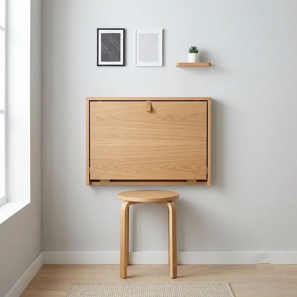 Try a Wall-Mounted Fold-Down Desk