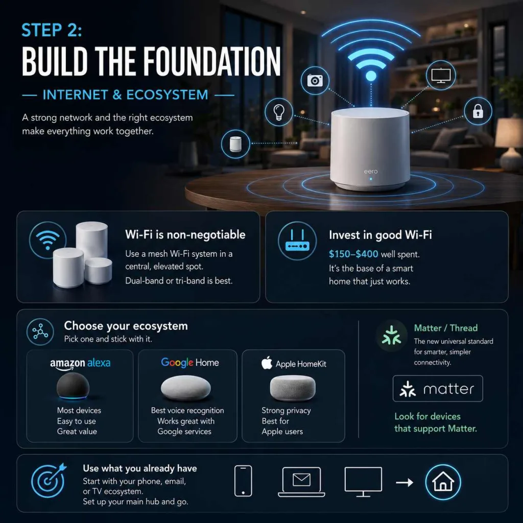 How to Set Up My Home Decoradtech Step 2: Build the Foundation—Internet and Ecosystem