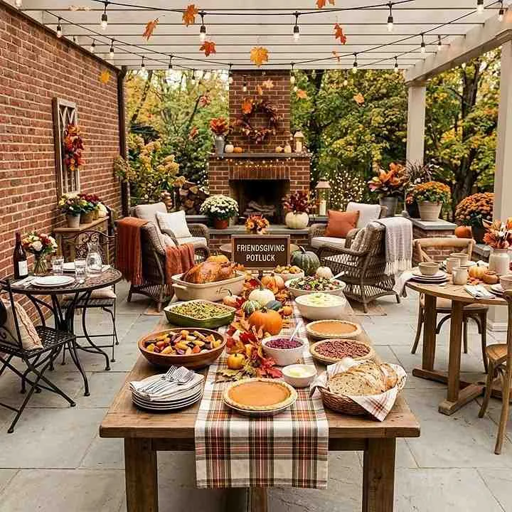Friendsgiving Potluck on the Patio
