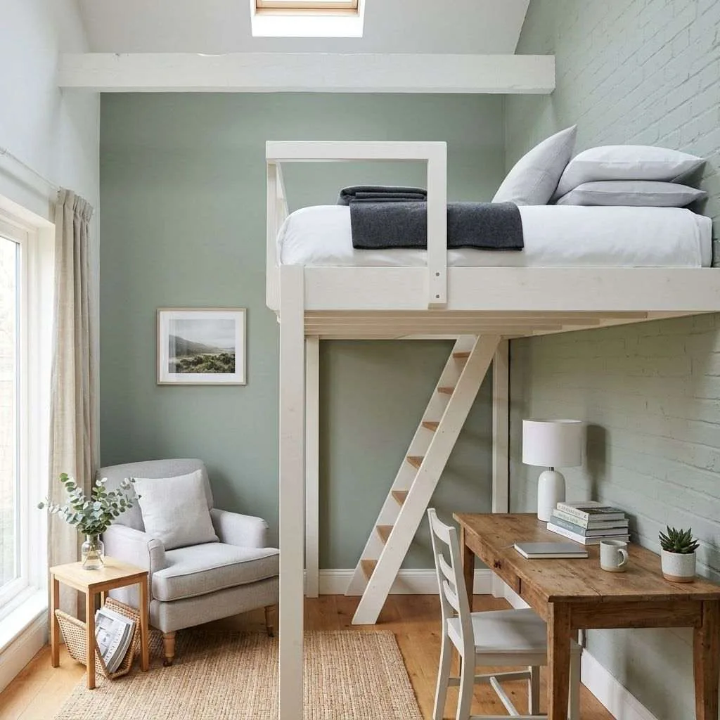 15 Very Small Guest Bedroom Ideas That Make Every Inch Count 9 Opt for a Loft Bed to Free Up Floor Space