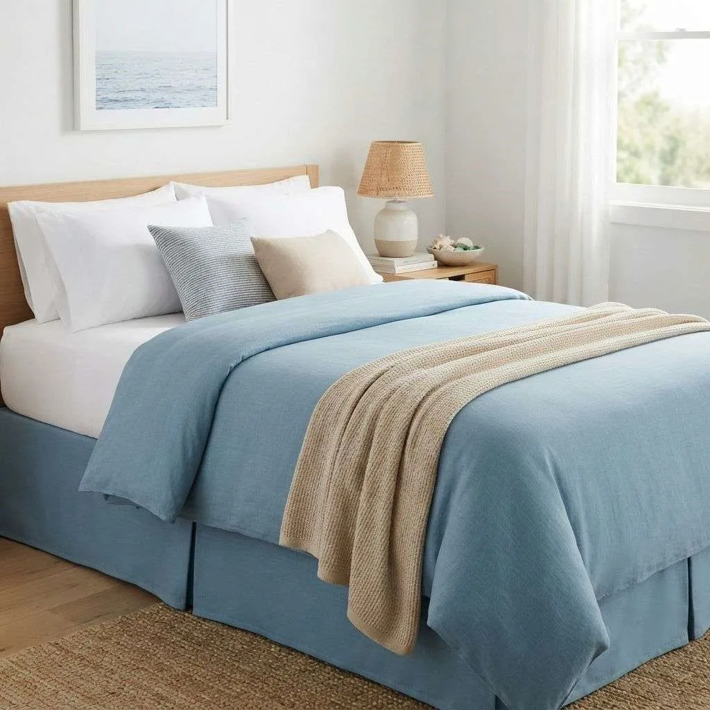 15 Aesthetic Dorm Bedding Ideas to Transform Your Small Space 7 Coastal and Sea-Inspired Blues
