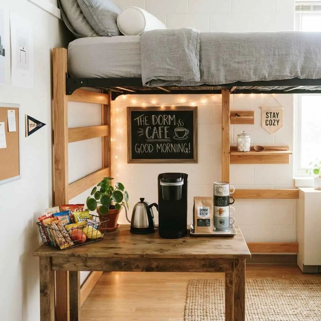 15 Lofted Dorm Bed Ideas to Maximize Your Space 11 The Dorm Room Café Vibes