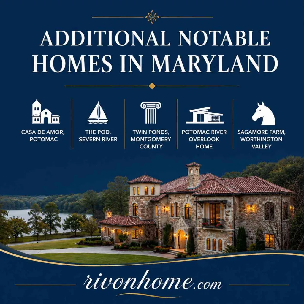 The Largest House in Maryland: Top 5 Massive Estates 8 Largest House in Maryland
Other Additional Notable Homes in Maryland