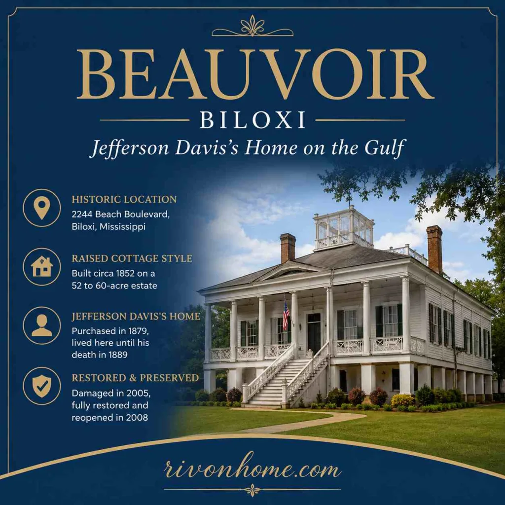 Largest Houses In Mississippi  7. Beauvoir, Biloxi — Jefferson Davis's Home on the Gulf