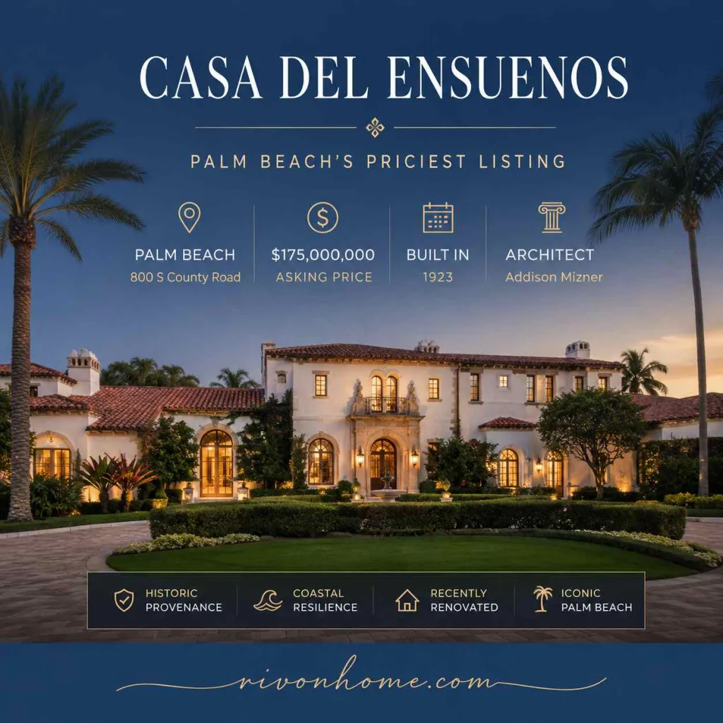 Most Expensive House in Florida 2. Palm Beach's Priciest Listing: Casa del Ensuenos