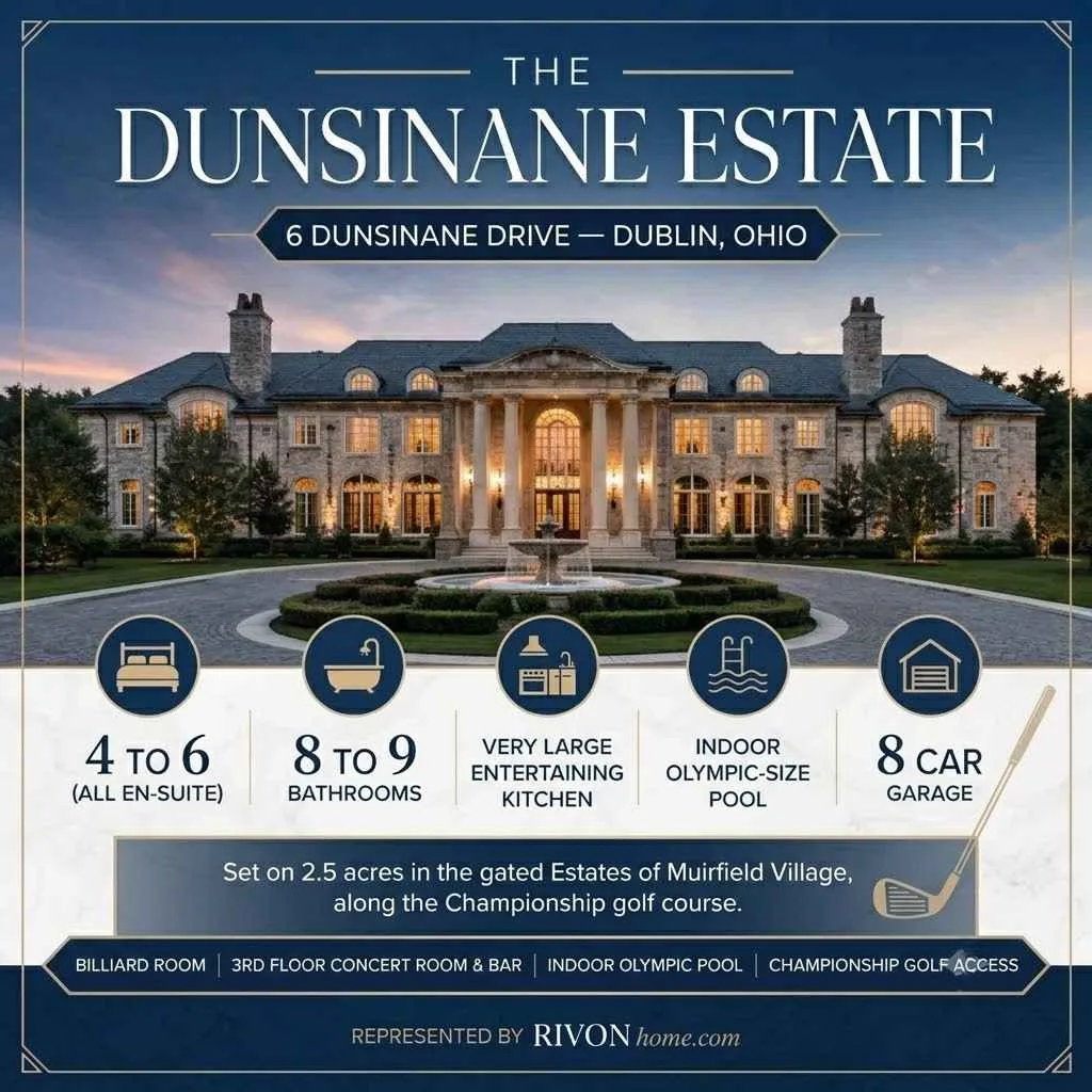 Biggest House in Ohio: 8 Grand Estates Worth Knowing 7 Biggest House in Ohio 6. Dunsinane Drive — Dublin, Ohio (about 21,000 sq ft)
