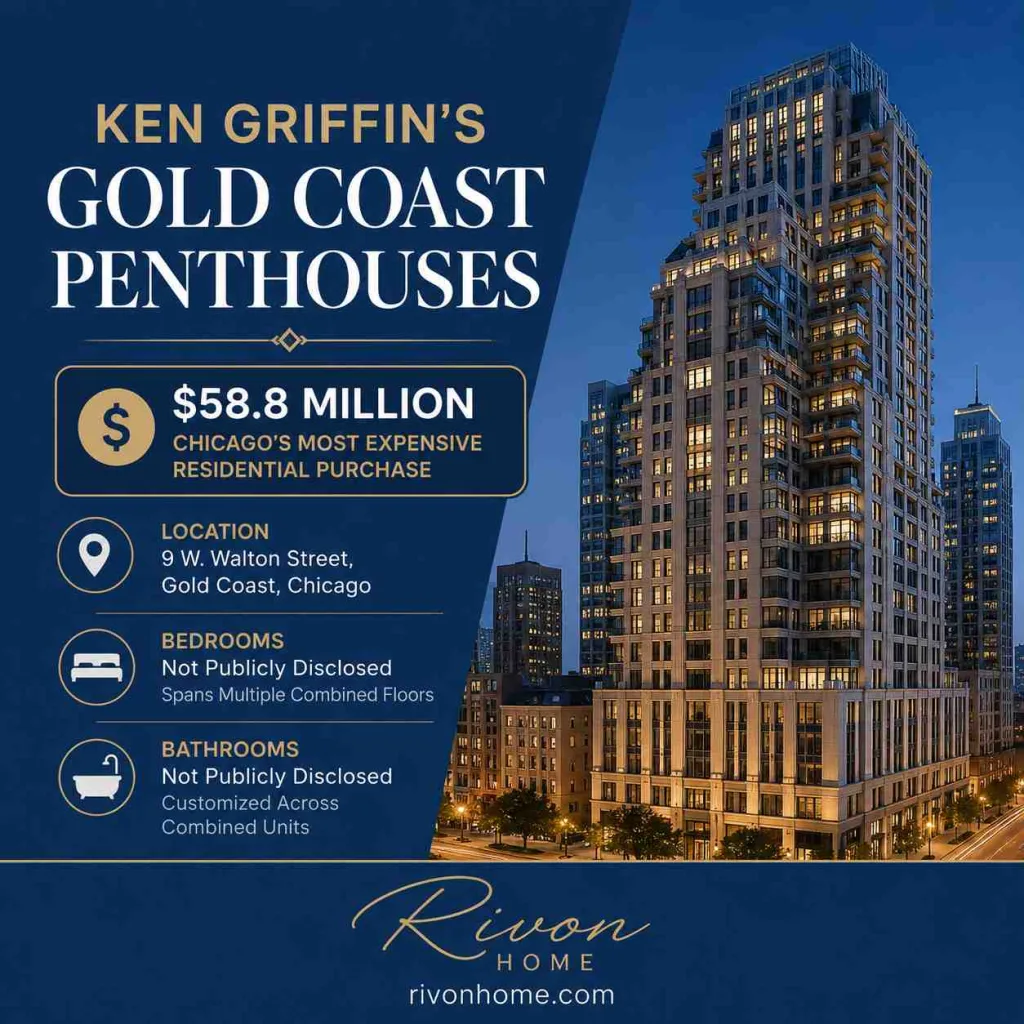 Most Expensive House in Chicago 2. Ken Griffin's Gold Coast Penthouses — $58.8 Million