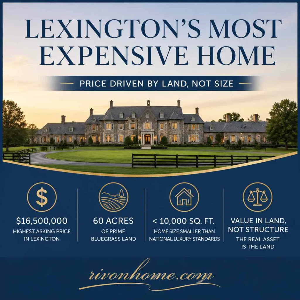The Largest House in Kentucky: Bloomfield Manor (Plus 3 More Massive Estates) 6 largest house in Kentucky Lexington's Priciest Home: 3337–3389 Rushing Wind Lane