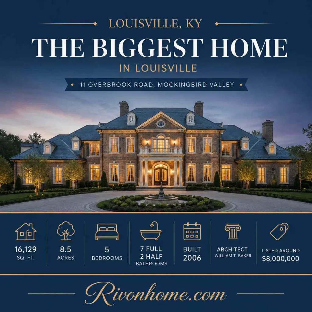 The Largest House in Kentucky: Bloomfield Manor (Plus 3 More Massive Estates) 7 largest house in Kentucky Louisville's Largest and Priciest Home: 11 Overbrook Road