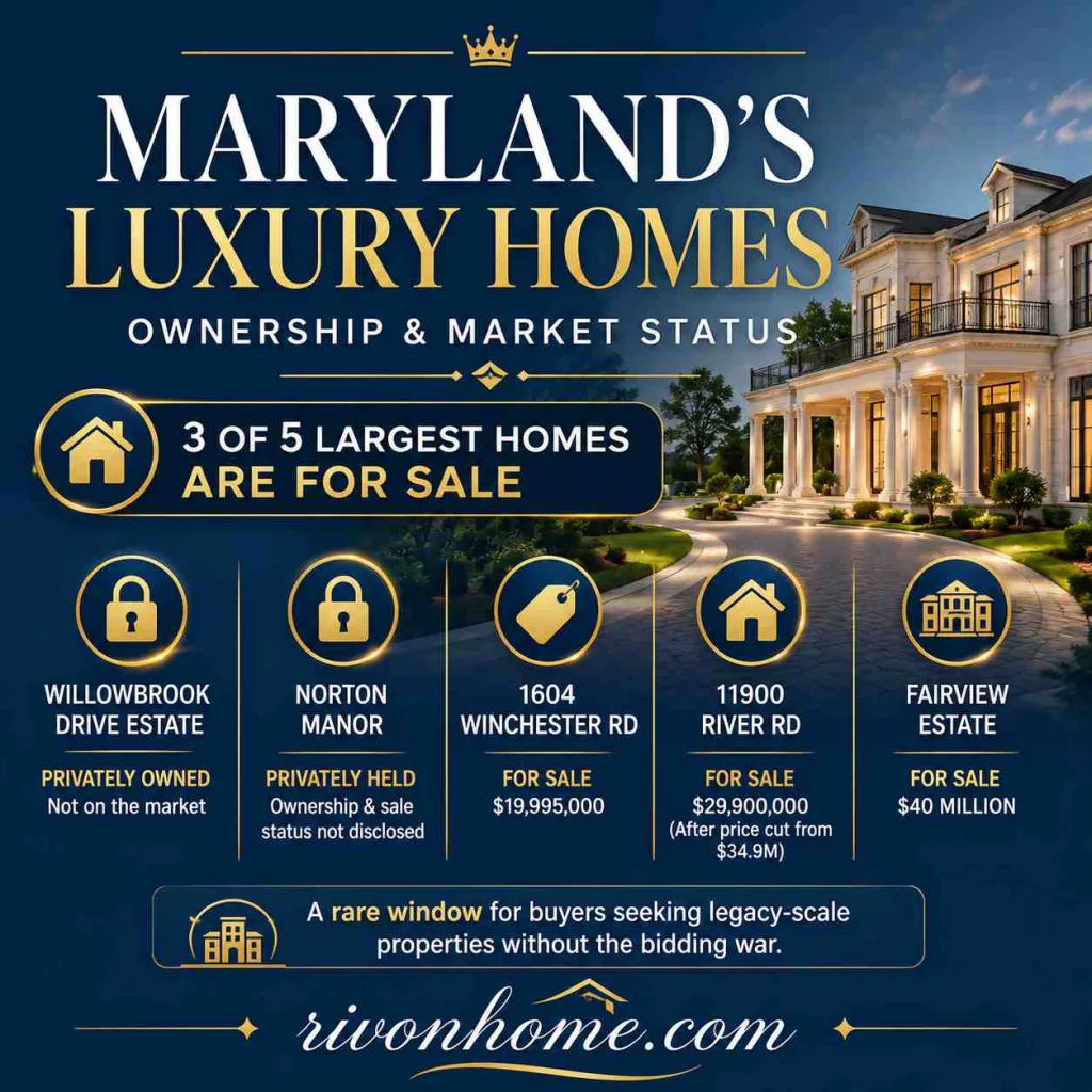 The Largest House in Maryland: Top 5 Massive Estates 7 Largest House in Maryland
Still Owned vs. Already Sold