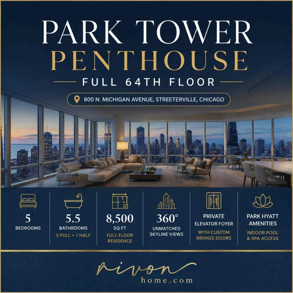 Most Expensive House in Chicago 4. Park Tower Penthouse, Streeterville — Full 64th Floor