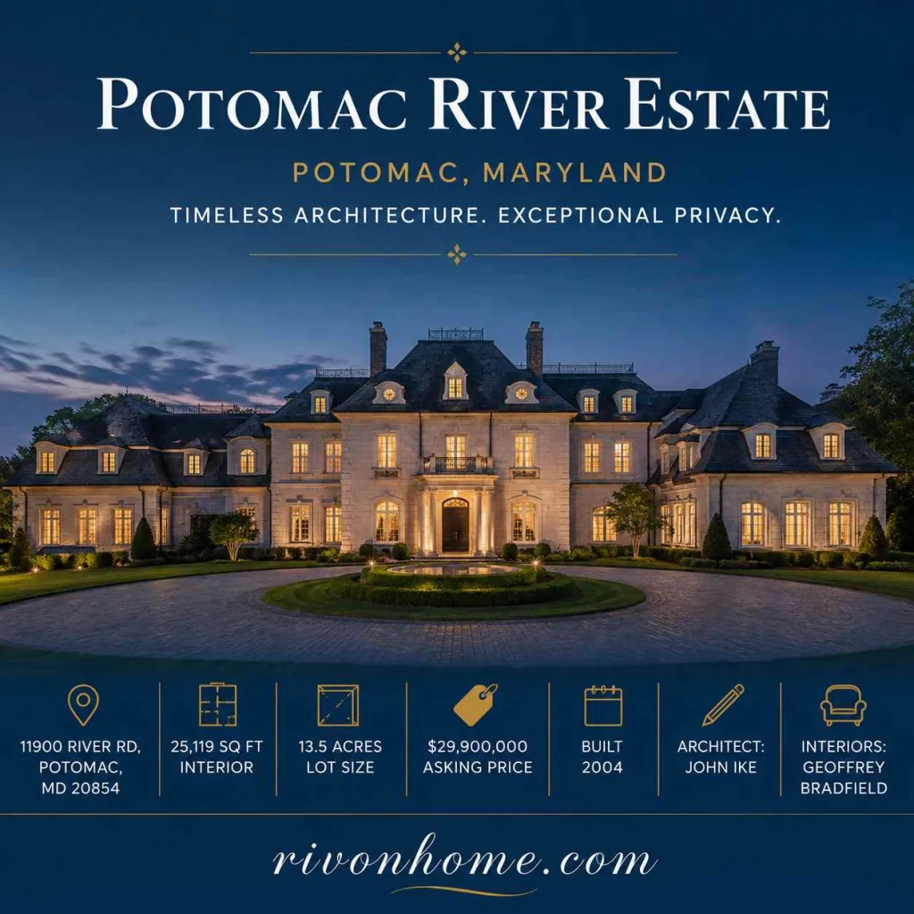 The Largest House in Maryland: Top 5 Massive Estates 5 Largest House in Maryland
4. 11900 River Rd, Potomac — 25,119 Sq Ft