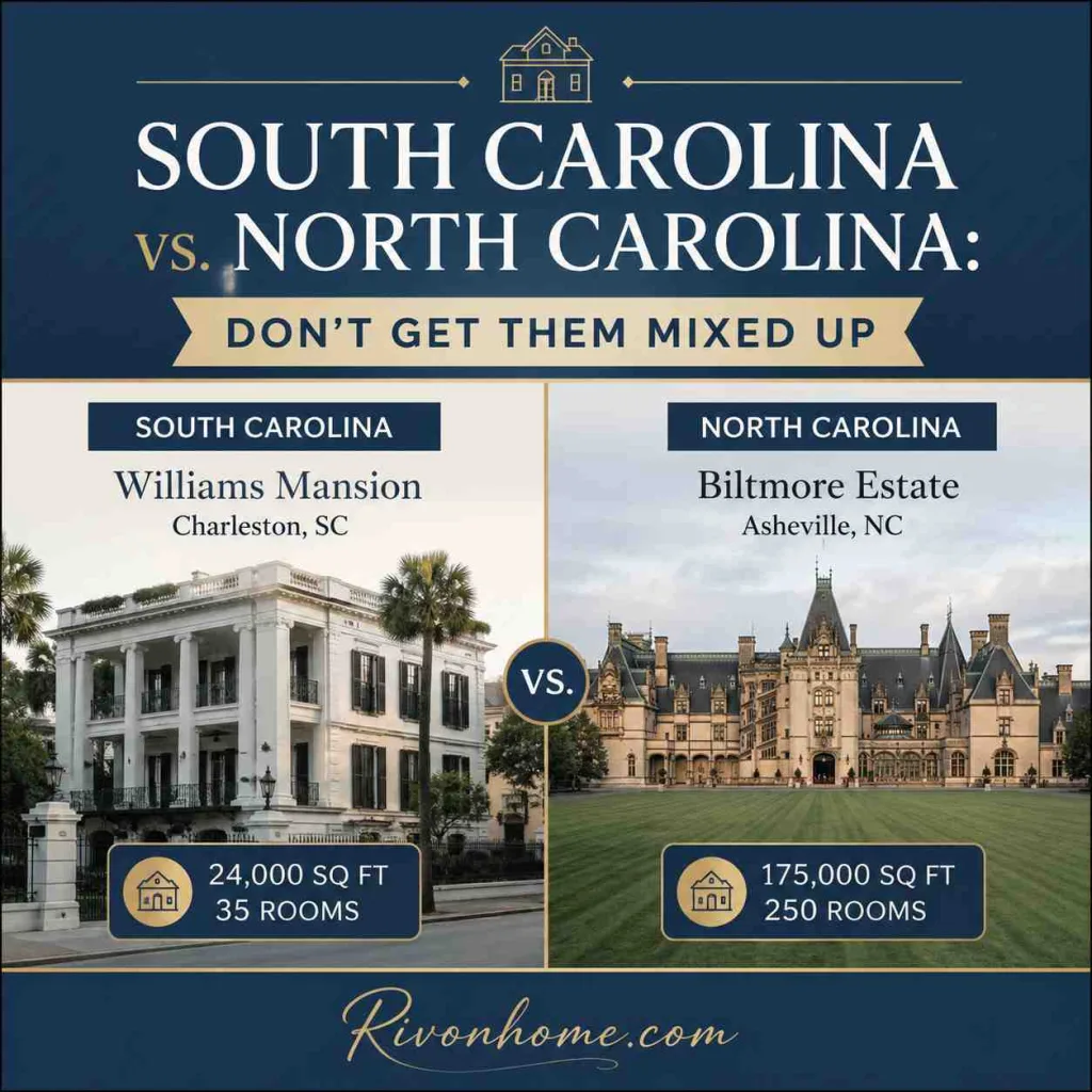 The Largest House in South Carolina: 4 Biggest Mansions You Should Know 7 Largest House in South Carolina South Carolina vs. North Carolina: Don't Get Them Mixed Up