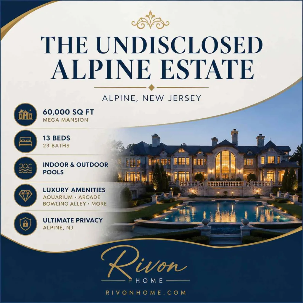largest houses in New Jersey2. The Undisclosed Alpine Estate — Alpine (Reported 60,000 sq ft, 13 Beds, 23 Baths)