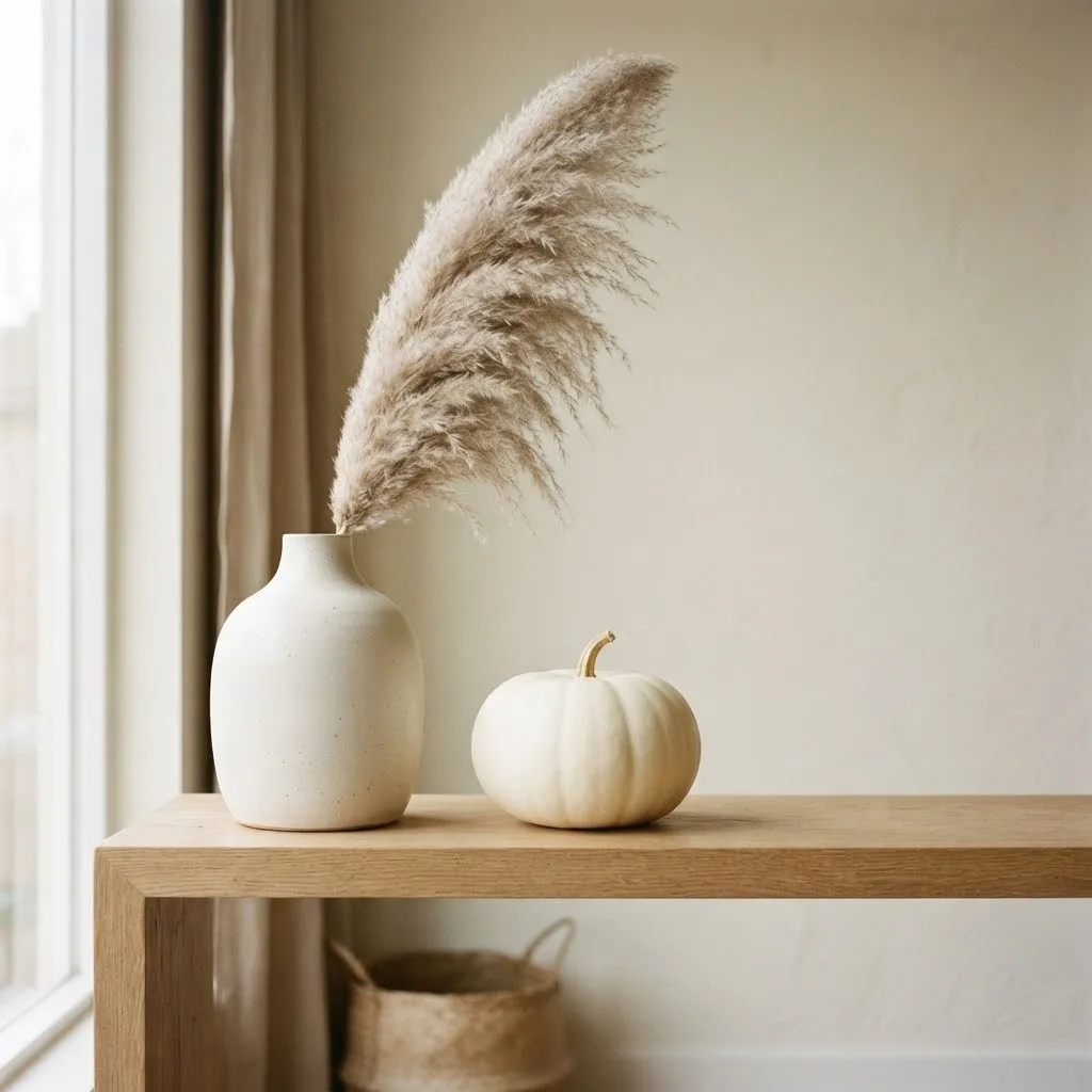 14 Fall Mantle Decor Ideas That'll Make Your Living Room Feel Like a Cozy Autumn Dream 12 11. Minimalist Neutral Display