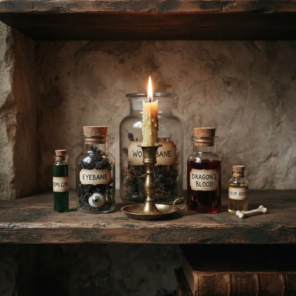 15 Halloween Decor Ideas for 2026 10 Apothecary Bottle Display
