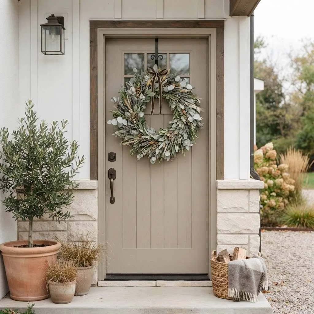 15 Fall Wreath Ideas to Welcome the Season in Style 13 Autumn Herb and Eucalyptus Wreath