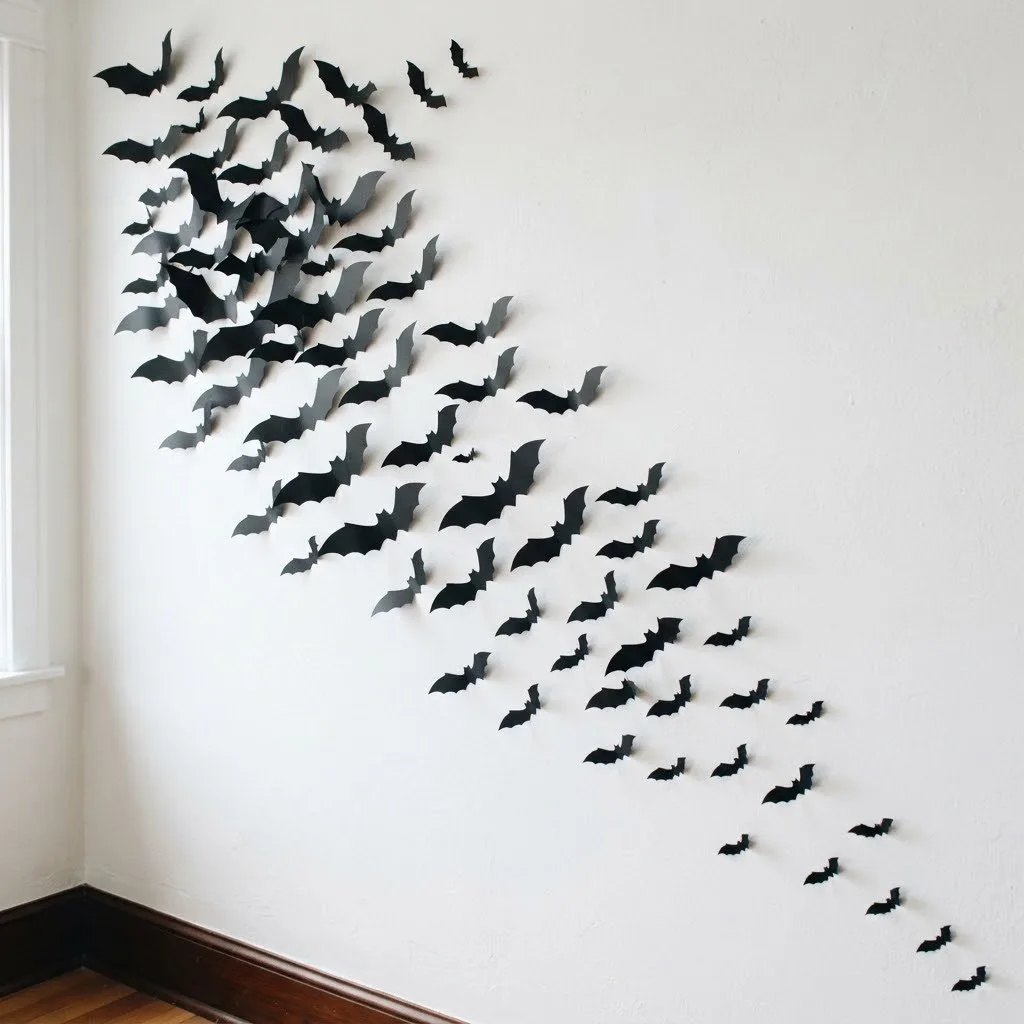 15 Halloween Decor Ideas for 2026 14 Bat Silhouette Wall Cluster