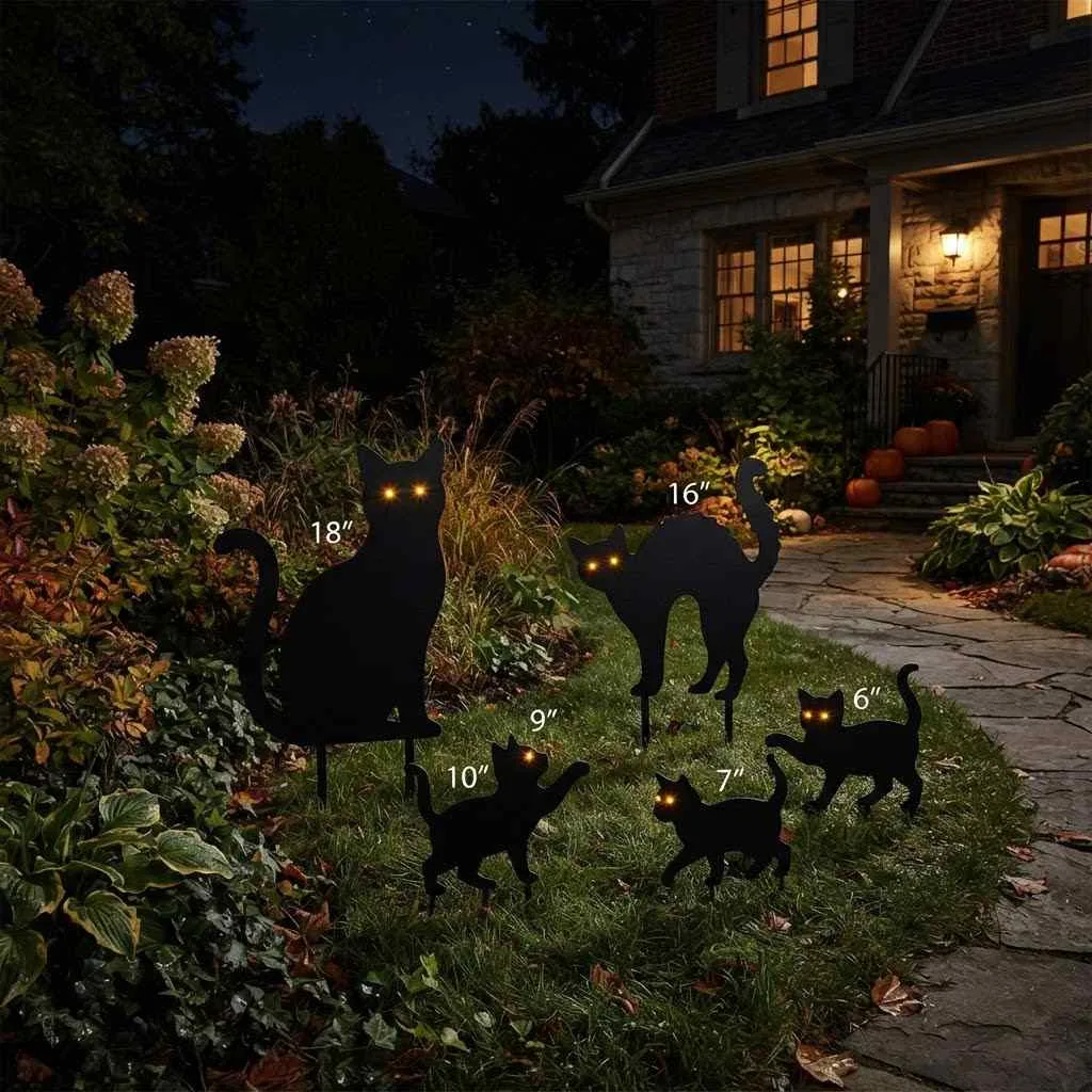 15 Halloween Decor Ideas for 2026 9 Black Cat Silhouette Yard Display