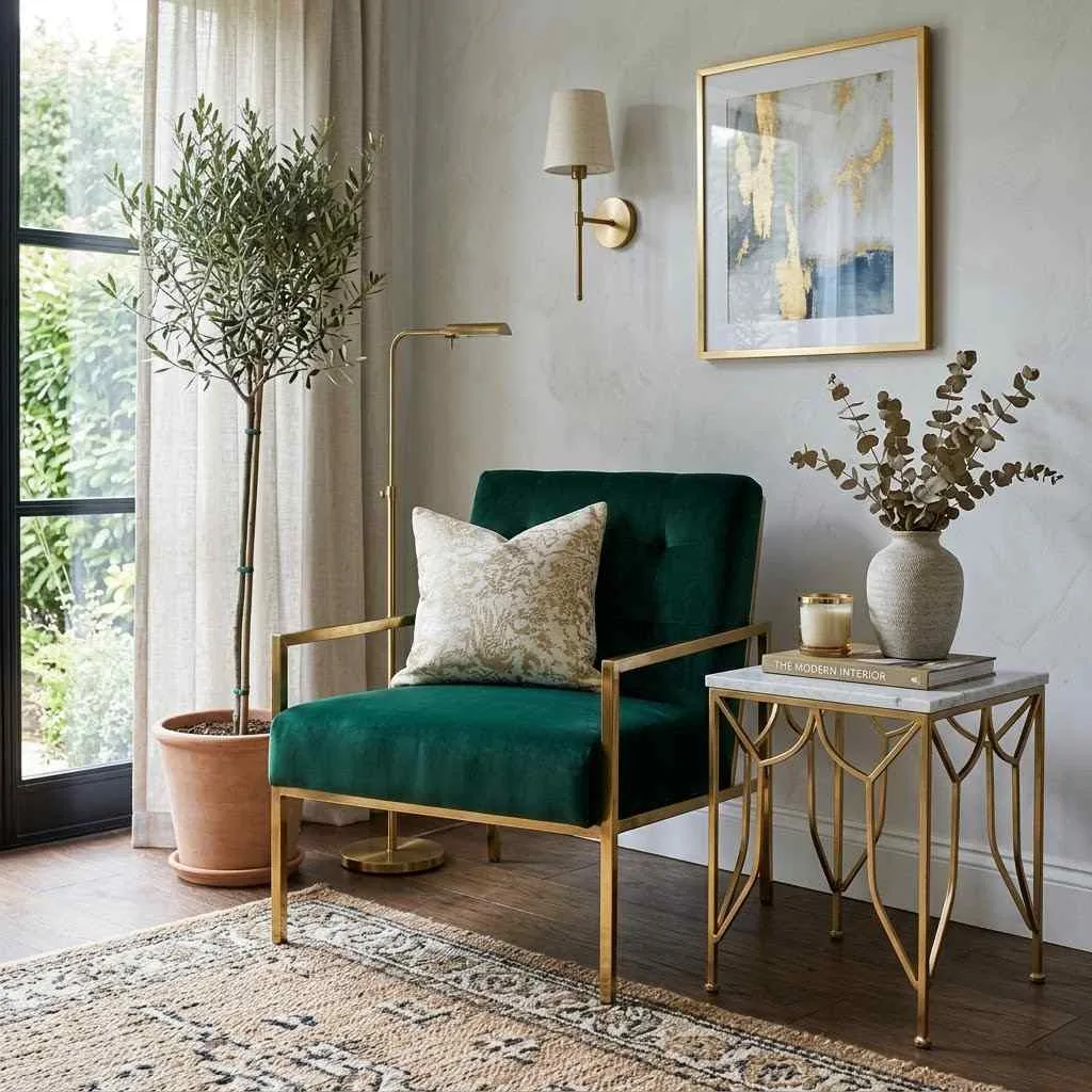 Brass Accent Chairs and Furniture Legs