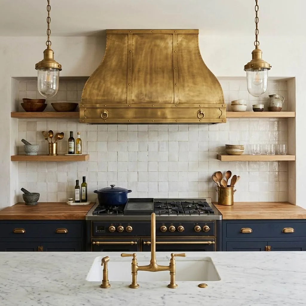 Brass Kitchen Rangehood Cover