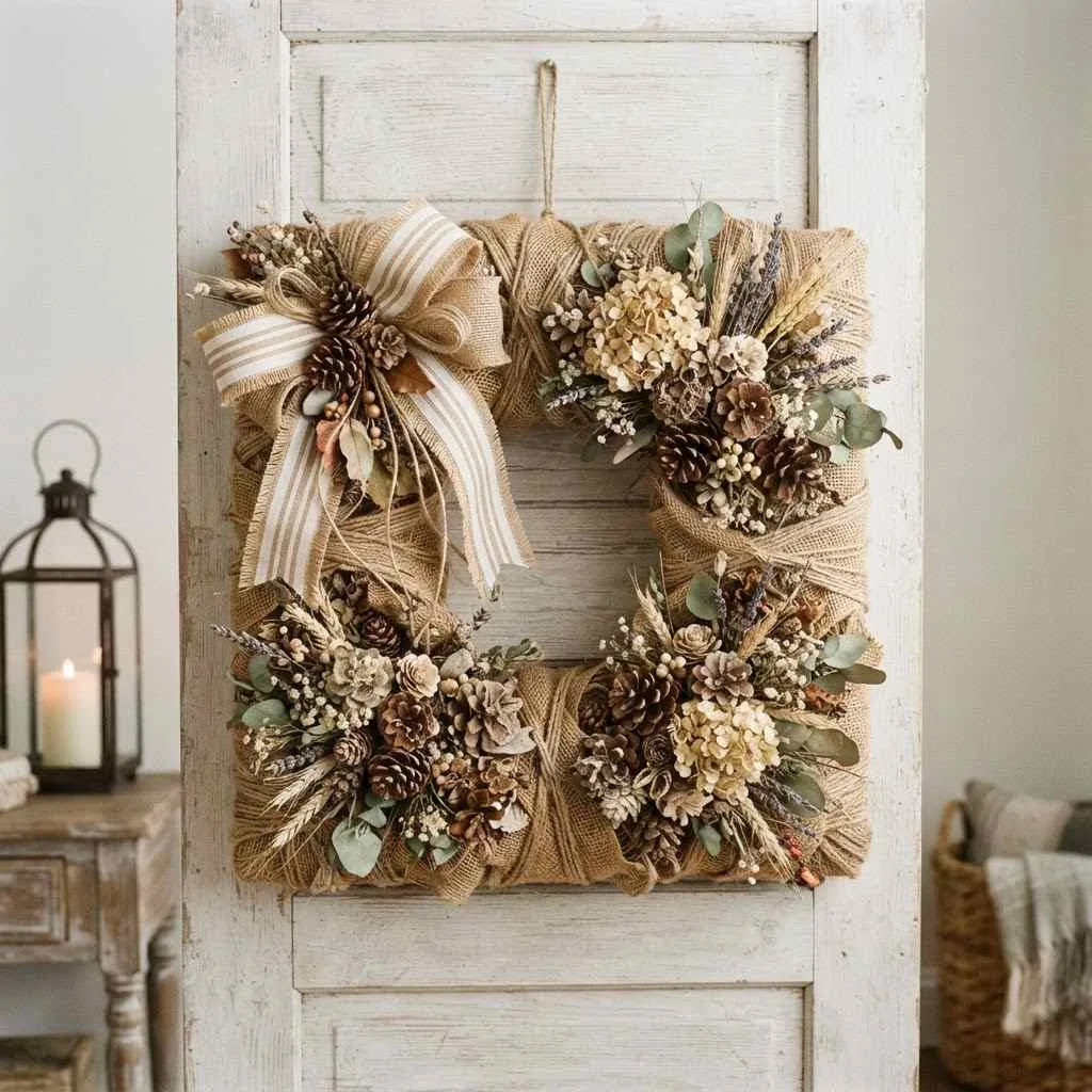 15 Fall Wreath Ideas to Welcome the Season in Style 15 Burlap and Twine Rustic Wreath