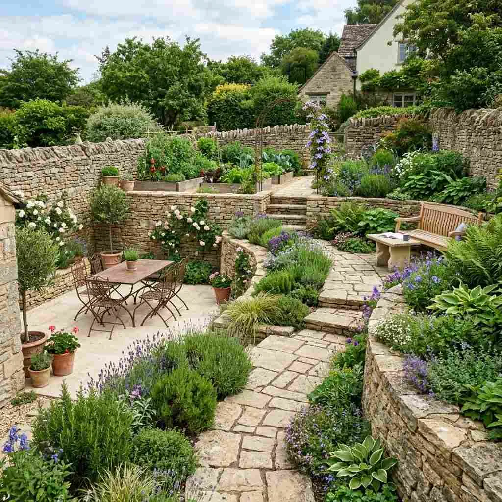 14 Luxury Garden Design Ideas That Will Transform Outdoor Space 13 12. Custom Stone Pathways and Terraces
