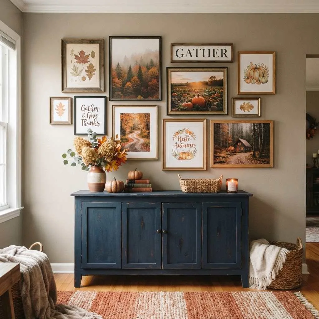 10. Display a Fall-Themed Gallery Wall