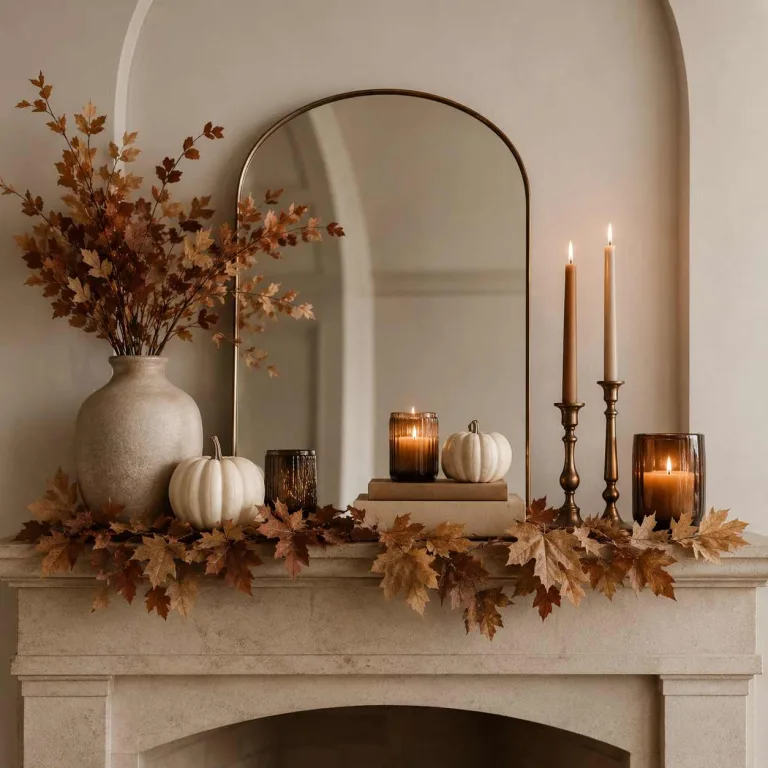 14 Fall Mantle Decor Ideas That'll Make Your Living Room Feel Like a Cozy Autumn Dream 6 Fall Mantle Decor Ideas